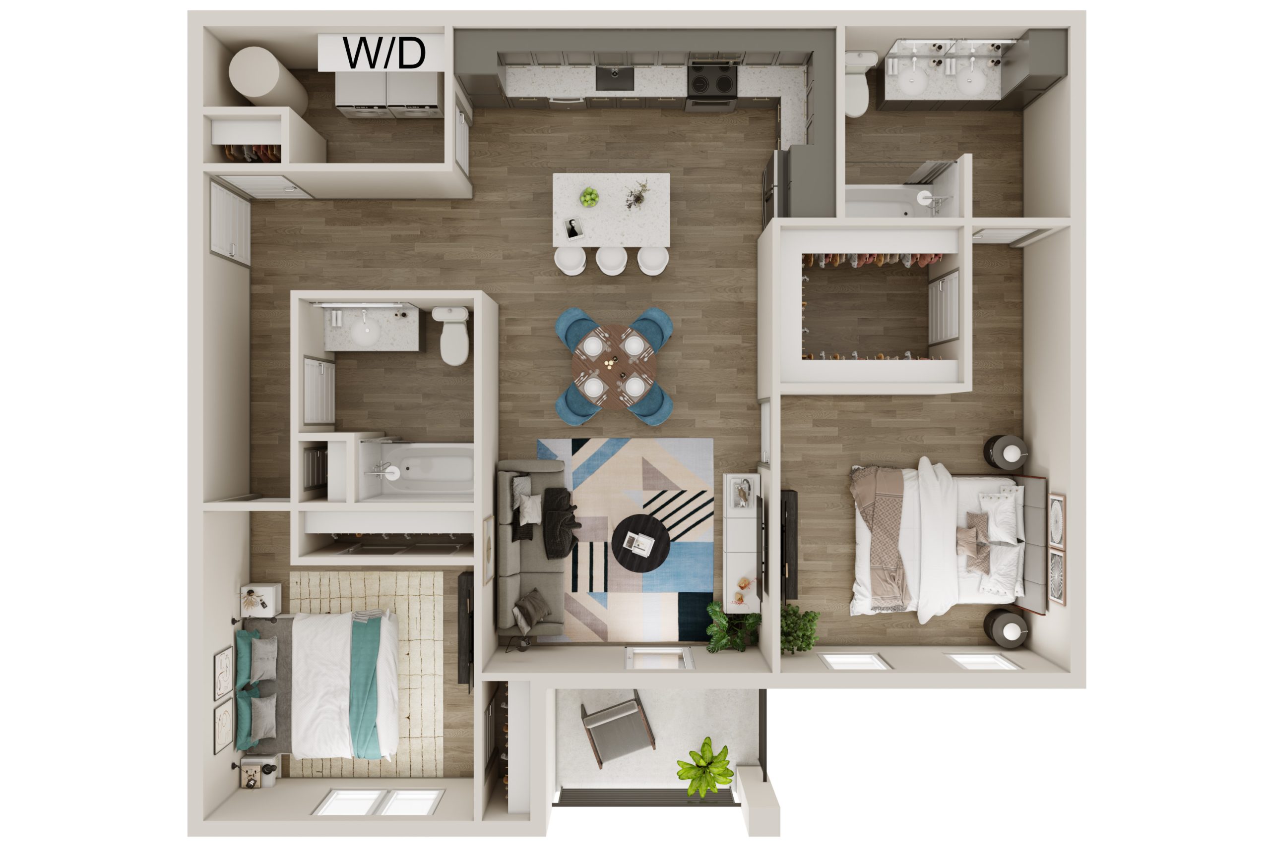 A OSAGE unit with 2 Bedrooms and 2 Bathrooms with area of 1083 sq. ft